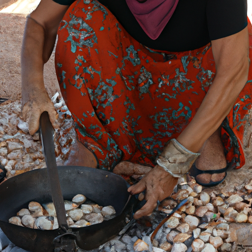 אישה מקומית מכינה מאכלים גליליים מסורתיים